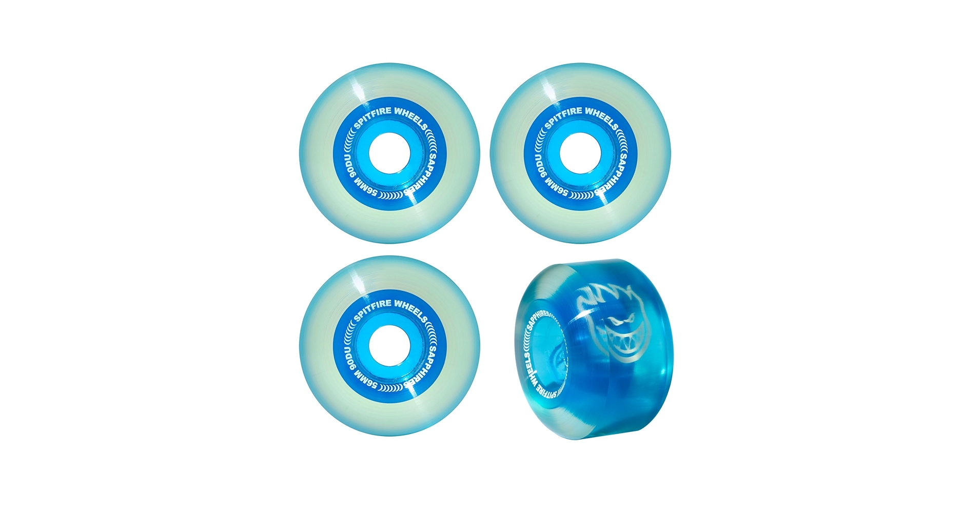 Amazon.com: Spitfire Wheels Sapphires 90du 56mm Clear - Blue